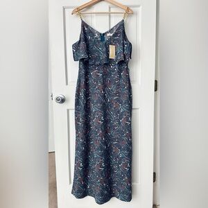NEW! Michael Kors Paisley Ruffle Maxi Dress Size L Petite